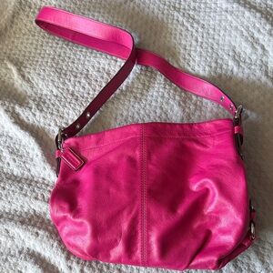 Pink coach Leather Shoulder Bag
